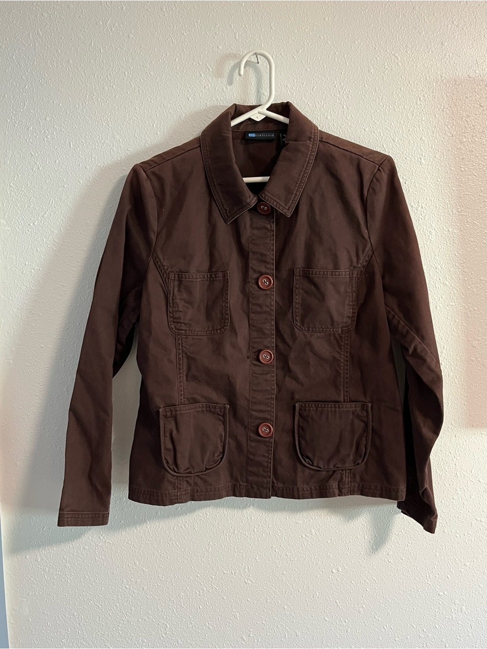 Relativity Brown Button-Front Utility Jacket Size Large